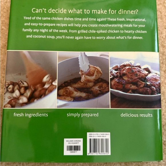 Williams Sonoma Green 'Chicken for Dinner' Cookbook - Picture 3 of 3